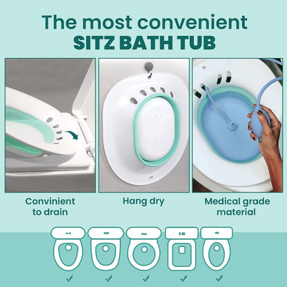 Portable Sitz Bath Tub for Toilet Seat – Hemorrhoid, Piles & Postpartum Recovery Soak