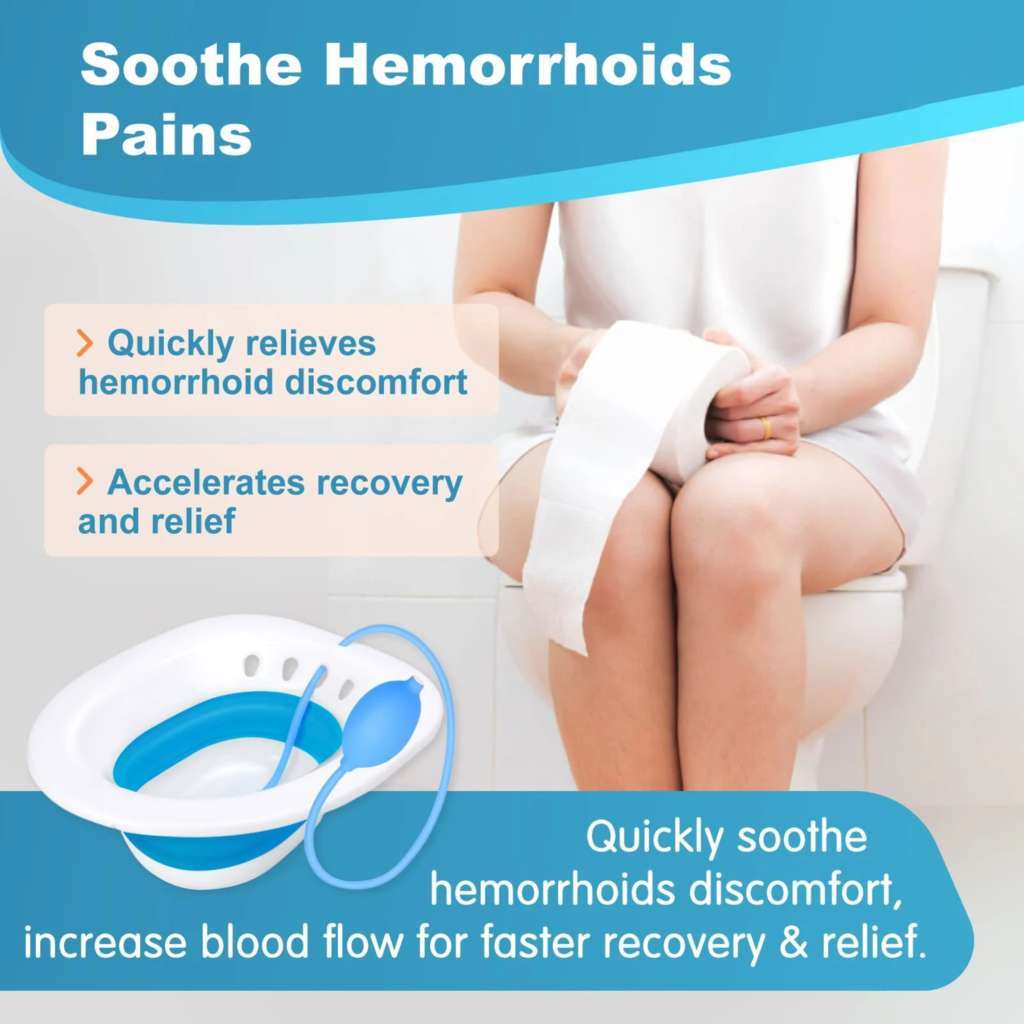 Portable Sitz Bath Tub for Toilet Seat – Hemorrhoid, Piles & Postpartum Recovery Soak