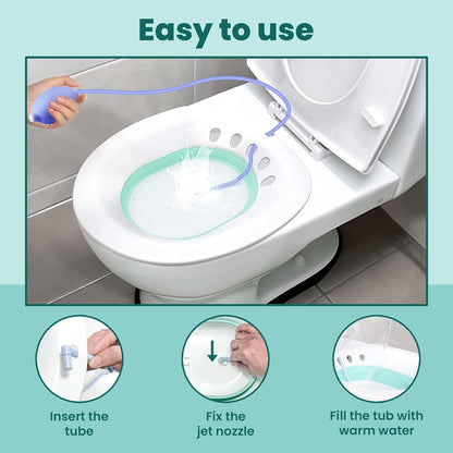 Portable Sitz Bath Tub for Toilet Seat – Hemorrhoid, Piles & Postpartum Recovery Soak